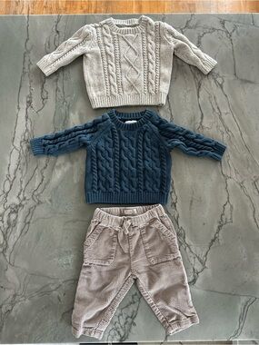 Little Planet Organic Cotton Cable Knit Sweaters & Corduroy Pant